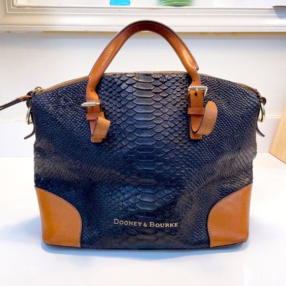 Dooney & Bourke Vintage Claremont Python Domed Satchel - Picture 2 of 10